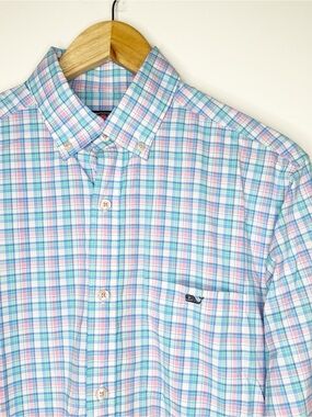 Vineyard Vines Performance Classic Fit Plaid Tucker Shirt Size Small